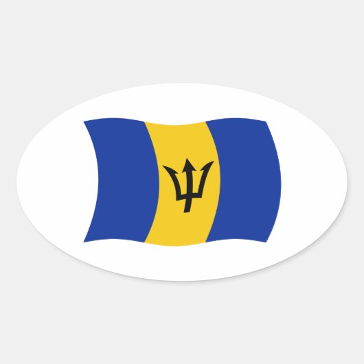 Barbados Vlag Sticker (Voorkant)