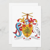 Barbados wapenschild Nationaal embleem Kaart (Voorkant / Achterkant)