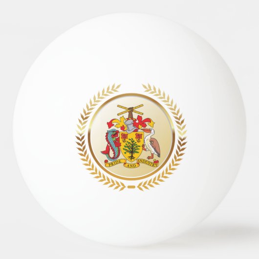 Barbados wapenschild pingpongballen (Voorkant)