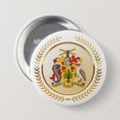 Barbados wapenschild ronde button 7,6 cm (Voorkant /achterkant)