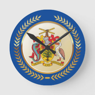 Barbados wapenschild ronde klok