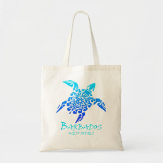 Barbados West Indies  Retro Tribal Turtle V Tote Bag