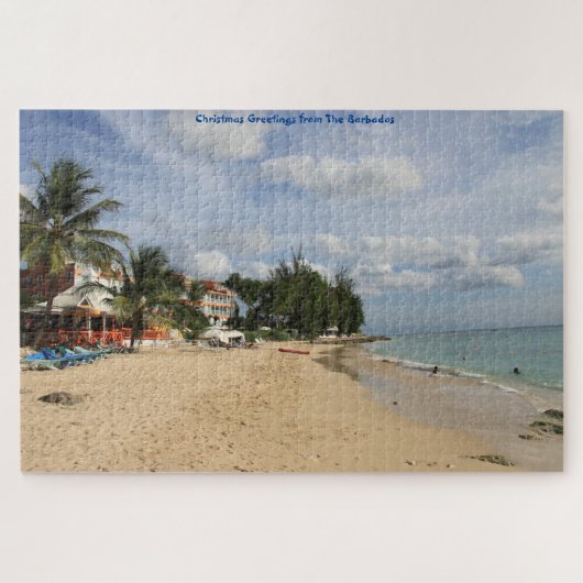 Barbados Zonnig Strandtafereel. Legpuzzel (Horizontaal)