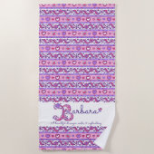 Barbara B naam betekent bloem hart roze handdoek (Voorkant)