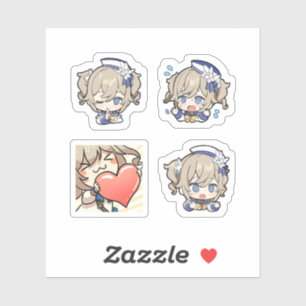 Barbara Genshin Impact 4 stickers op een vel Extra