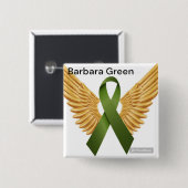 Barbara Green Vierkante Button 5,1 Cm (Voorkant /achterkant)