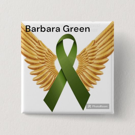 Barbara Green Vierkante Button 5,1 Cm (Voorkant)