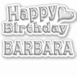 Barbara Happy Birthday Silver Autocollants