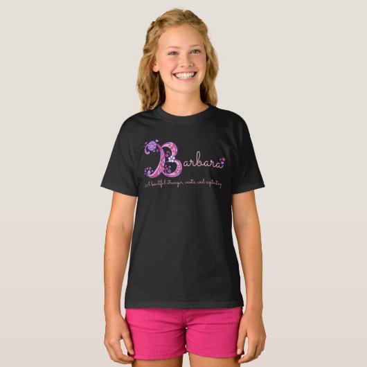 Barbara meisjes naam & betekenis B monogram shirt (Voorkant volledig)