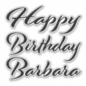 Barbara Name Vorname black Sticker Geburtstag (Voorkant)