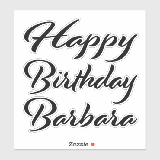 Barbara Name Vorname black Sticker Geburtstag (Vel)