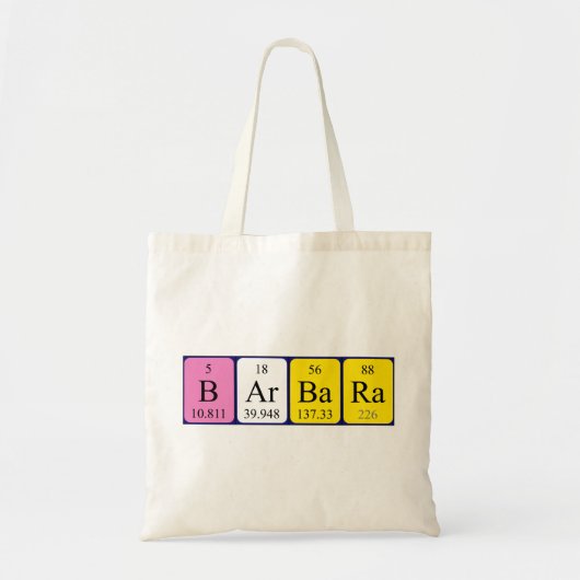 Barbara periodieke table name canvas tas (Voorkant)
