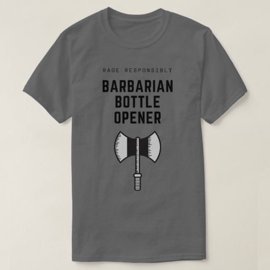 Barbares Bottle Opener Black Text Classic TShirt (Design devant)