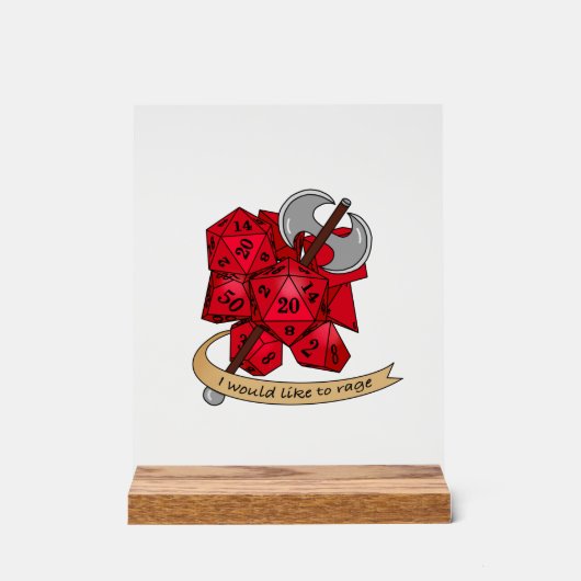 Barbarian Dice Design Acryl Bord (Voorkant)