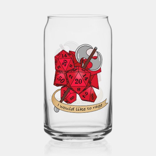 Barbarian Dice Design Blikvorm Glas (Voorkant)