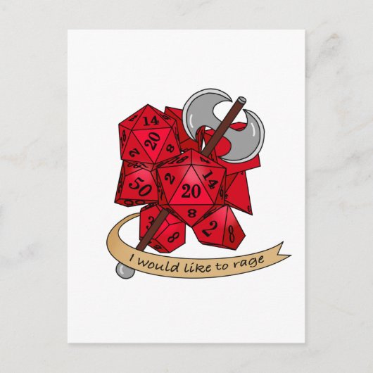 Barbarian Dice Design Briefkaart (Voorkant)