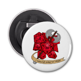 Barbarian Dice Design Button Flesopener