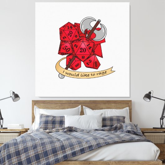 Barbarian Dice Design Canvas Afdruk (Insitu (Slaapkamer))