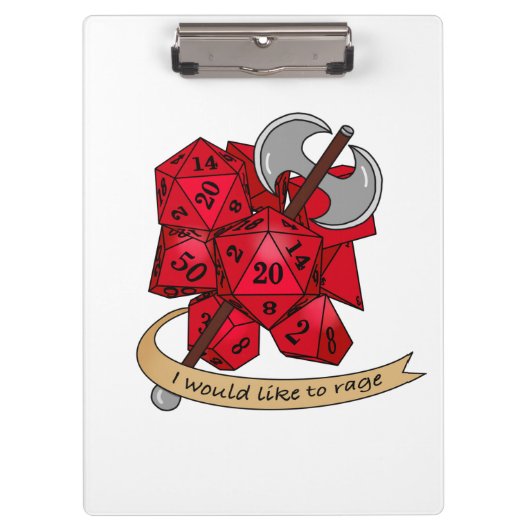 Barbarian Dice Design Klembord (Voorkant)