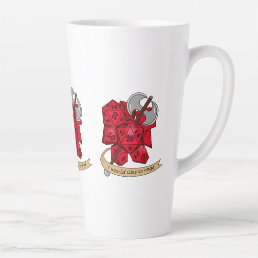 Barbarian Dice Design Latte Mok (Rechts)