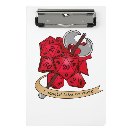 Barbarian Dice Design Mini Klembord (Voorkant)