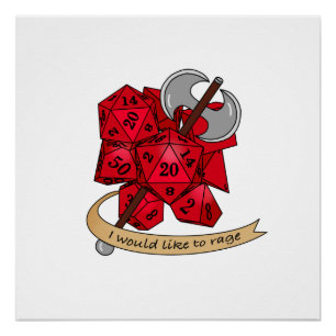 Barbarian Dice Design Perfect Poster