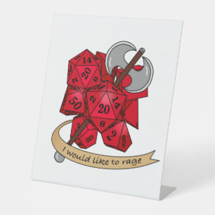 Barbarian Dice Design Reclamebord Met Voetstuk