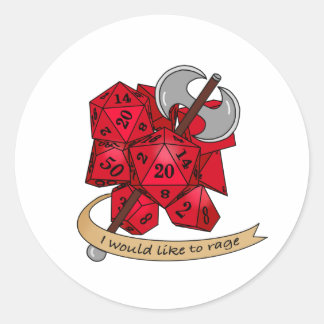 Barbarian Dice Design Ronde Sticker