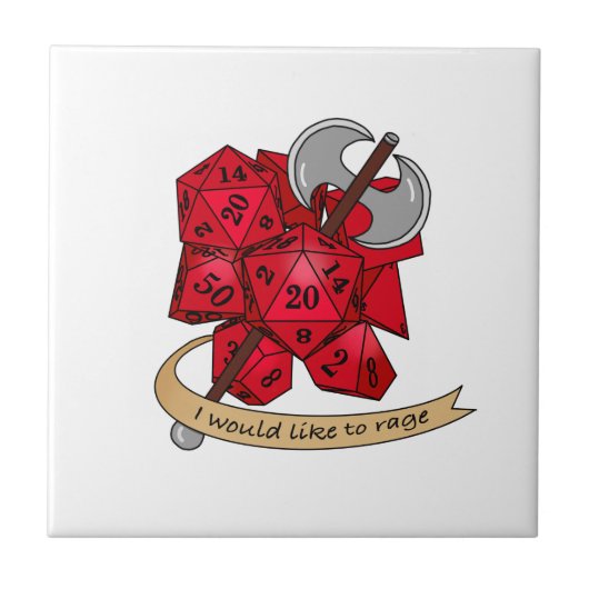 Barbarian Dice Design Tegeltje (Voorkant)