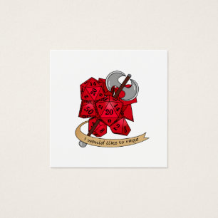 Barbarian Dice Design Vierkante Visitekaartjes