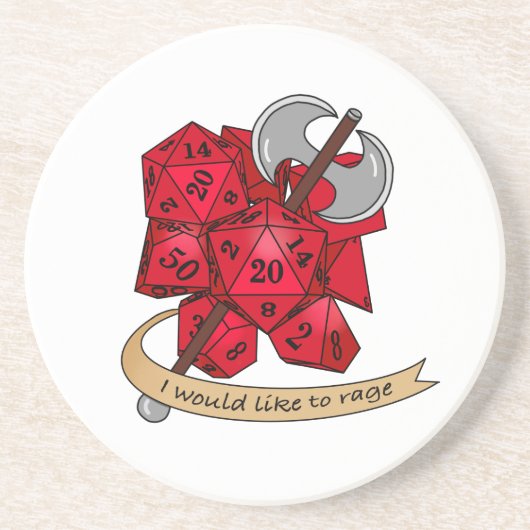 Barbarian Dice Design Zandsteen Onderzetter (Voorkant)
