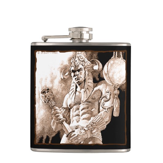 Barbarian Warrior Flask Heupfles (Voorkant)