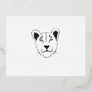 Barbary Lioness Folie Invitation Briefkaart
