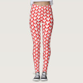 Barbe de père Noël à motif rouge blanc leggings de (Devant)