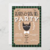 barbe et arc cravate baby shower invitation (Devant)