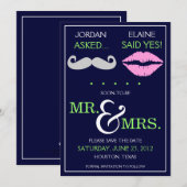 Barbe Moderne Lèvres M. & Mme. Save the Date (Devant / Derrière)