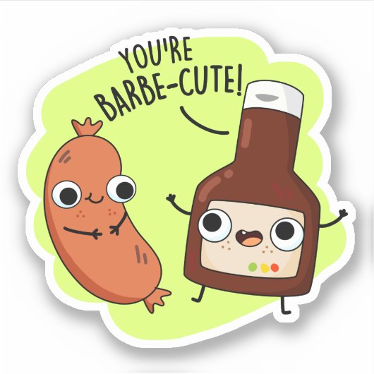 Barbe-schattig Funny Barbecue Pun Sticker (Voorkant)