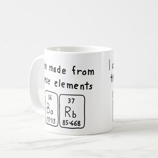 Barbe tasse de nom de table périodique (Devant gauche)