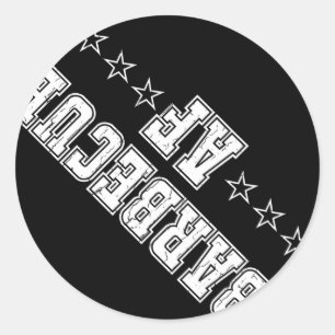Barbecue Af T-shirt  Bbq T-shirt Retro Styl Ronde Sticker