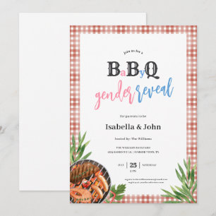 Barbecue Baby Geslacht Onthulling Uitnodiging