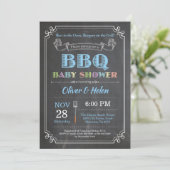 Barbecue Baby shower Invitation Tableau noir (Debout devant)