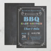 Barbecue Baby shower Invitation Tableau noir (Devant / Derrière)