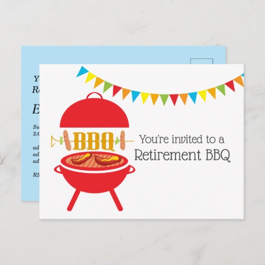 barbecue , barbecue , bbq grill , welkom uitnodiging briefkaart (Voorkant / Achterkant)