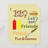 Barbecue Barbeque Party Kaart (Voorkant / Achterkant)