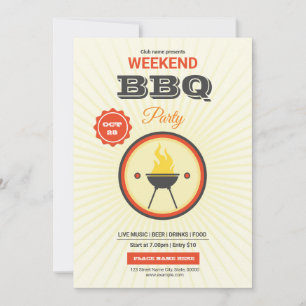 Barbecue / BBQ Feestflyer Kaart