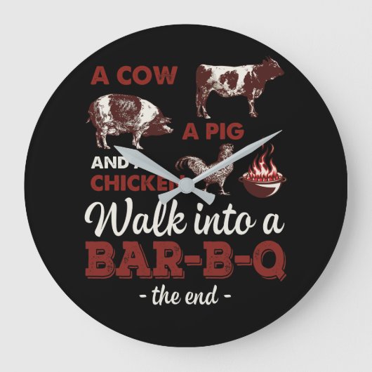 Barbecue BBQ Joke GIft for grill Master Chef Grote Klok (Voorkant)