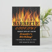 Barbecue Birthday Invitation Kaart (Staand voorkant)