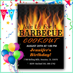 Barbecue Birthday Invitation Kaart