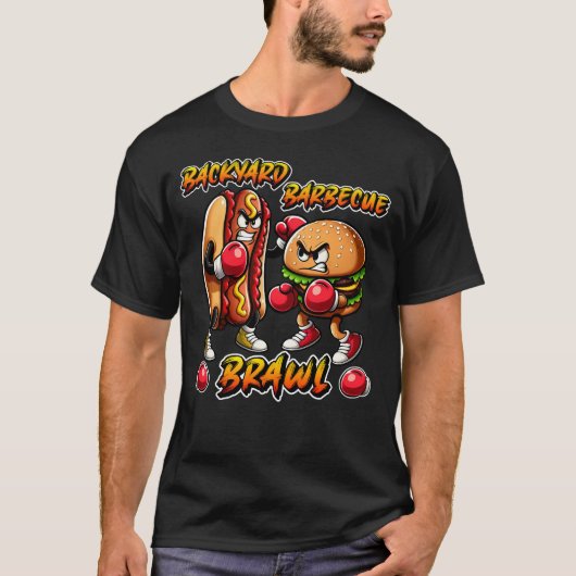 Barbecue Brawl in achtertuin T-shirt (Voorkant)