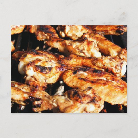Barbecue Chicken Wings Card Briefkaart (Voorkant)